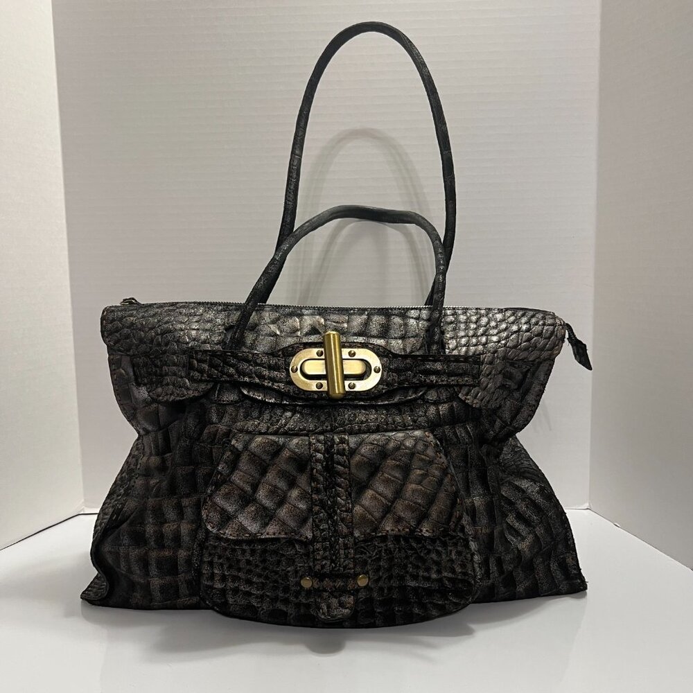 🌟 Vintage Carla Mancini Crocodile Print Bag 🌟